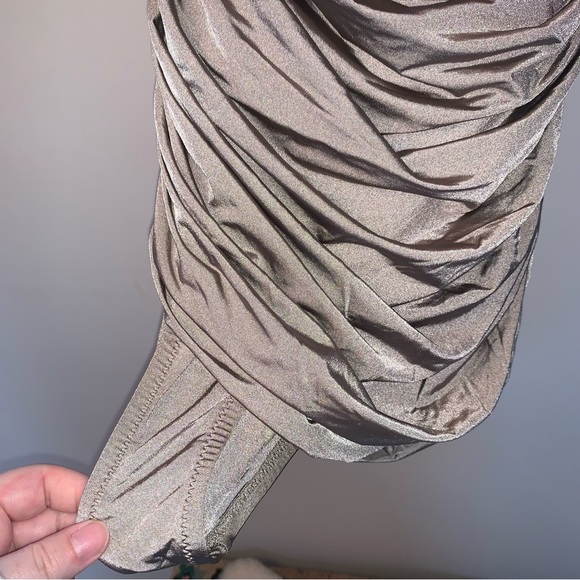 J. Crew Tan Asymmetrical One-Shoulder Bodycon Swim 10 - Picture 5 of 8